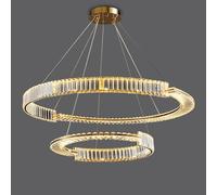 Chandeliers, Postmodern Crystal Chandelier丨light Living Room Lighting Luminaire丨creative Circle Dining Room Bedroom Staircase Light丨led Dimmable Chandelier Lighting(Single/Color/Double Lap