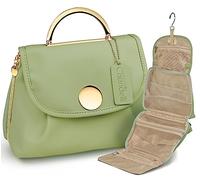 CHANDELLI Trousse da viaggio da donna, ottima borsa da viaggio e perfetta per viaggiare con articoli da toeletta da viaggio, ideale come regalo per donne, Salvia, L, Borsa da toilette stile borsetta