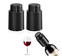 ChaneeHann 2 Pezzi Nero Tappo Vino Sottovuoto, Tappo Bottiglia Vino con Scala Temporale, Tappi Vino Champagne Sottovuoto, Conservatori di Vino per Vino Keep Fresh, Accessori Vino