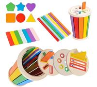 ChaneeHann Giocattoli Montessori in Legno per Bambini 1-3 Anni, Educativi Sensoriali, Giochi da Viaggio e Apprendimento, Regalo Bambina Bimbo, Forma Colore Ordinamento, Gioco Interattivo