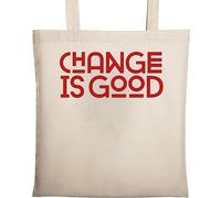 Change is Good - Borsa tote in cotone ecologico naturale, colore: Beige