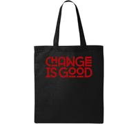 Change is Good - Borsa tote in cotone ecologico naturale, nero, taglia unica, nero, Taglia unica