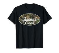 Change Is Good Classic Camo Distressed Graphic Maglietta