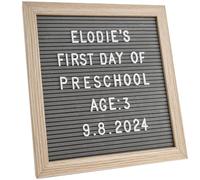 Changeable Letter Board in feltro con espositore Gray