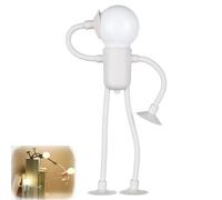 Changeable Shape Funny Sportsman Night Light,Cute LED Light Bulb Mini Night-Lights, DIY Shape-Changing Night Lamps Suction Cup Desktop Ornaments Novelty Bendable Lights Funny Design Lamp (White)