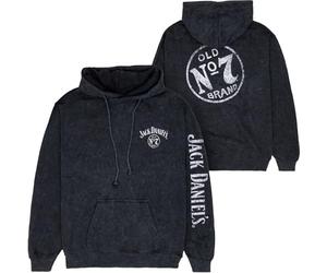 Changes Jack Daniel's No. 7 Mineral Wash Felpa con cappuccio e stampa frontale e posteriore, nero, Large