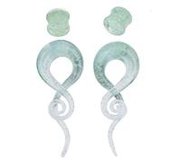 Changgaijewelry Kit di 4 dilatatori a spirale in vetro che si illuminano al buio, set da 4 pezzi (14 mm), vetro