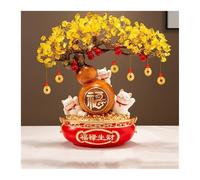 changgengyi Albero di Cristallo, Albero dei soldi di cristallo con gatto fortunato e zucca - Decorazione Feng Shui for la ricchezza(Orange)