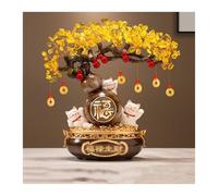 changgengyi Albero di Cristallo, Albero dei soldi di cristallo con gatto fortunato e zucca - Decorazione Feng Shui for la ricchezza(Brown)