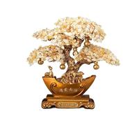 changgengyi Albero di Cristallo, Feng Shui Crystal Money Tree - Wealth - Bringing Ornament for Home & Office(Yellow,M)