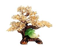changgengyi Albero di Cristallo, Ornamento Feng Shui dell'albero dei soldi di cristallo - Ricchezza - Decorazione for la casa e l'ufficio(Yellow)