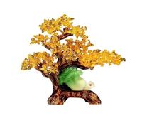 changgengyi Albero di Cristallo, Ornamento Feng Shui dell'albero dei soldi di cristallo - Ricchezza - Decorazione for la casa e l'ufficio(Gold)