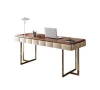 changgengyi Scrivania per computer, Scrivania da ufficio in stile minimalista con spazio di archiviazione, tavolo studio e lavoro for PC in legno metallo, marrone rustico(140cm)