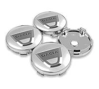 CHANGKAIFA 4 Pezzi Auto Coprimozzo Ruota per Dacia Sandero II 2012-2016, Copricerchi Tappi Mozzo Centrale Ruota Cerchioni Copertura Antipolvere Copri Ruota Trim,Silver-60mm