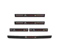 CHANGKAIFA 5 Pezzi Carbonio Battitacco Auto per Citroen C5 II 2008-2012, Battitacco Protezione Plates Anti-Graffio Scuff Adesivi Decorativi Accessori Protezioni Porte Auto