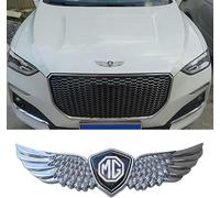 CHANGKAIFA Adesivi 3D per Auto Logo in Metallo Emblema per MG HS 2018-2025, Emblema Cromato Decalcomanie Badge Adesivo Decorazione Auto,Silver