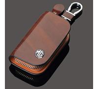 CHANGKAIFA Guscio Portachiavi per Auto per MG ZS GS 5 Gundam 350, Portachiavi per Telecomando Auto Proteggi Chiavi PU con Cerniera Portachiavi,Brown-9x4.5x2.2cm