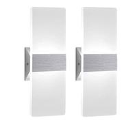 ChangM 2 Pezzi LED Lampada da Parete Interno 12W Bianco Freddo, Moderno Applique da Parete Interni, Lampada a Muro in Acrilico Perfetto per Soggiorno Corridoio Bagno Le Scale Luce Notturna