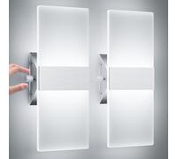 ChangM 2 Pezzi LED Lampada da Parete Interno 12W Può Regolare la Luminosità del 10% -100% Moderno Applique da Parete Interni Lampada a Muro in Acrilico,Bianco Freddo 6000K