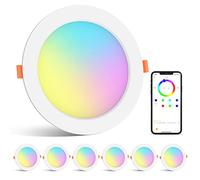 ChangM Faretto da incasso a LED RGB, 12 W, 4 pollici, luce bianca calda, con controllo tramite Bluetooth, dimmerabile, faretto da soffitto, faretto da incasso a soffitto, confezione da 6 pezzi