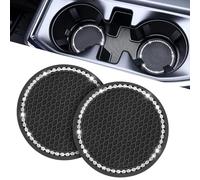CHANGNIANFA 4 Pezzi Sottobicchieri per Auto per Ford Fiesta 8 (VIII) JH8 I 2017-2023 -, Sottobicchieri da Auto Spesso Sottobicchieri Car Coaster Portabicchieri Inserto Sottobicchieri,Black