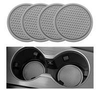 CHANGNIANFA 4 Pezzi Sottobicchieri per Auto per Ford Fiesta 8 (VIII) JH8 I 2017-2023 -, Sottobicchieri da Auto Spesso Sottobicchieri Car Coaster Portabicchieri Inserto Sottobicchieri,Grey