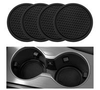 CHANGNIANFA 4 Pezzi Sottobicchieri per Auto per Ford Fiesta 8 (VIII) JH8 I 2017-2023 -, Sottobicchieri da Auto Spesso Sottobicchieri Car Coaster Portabicchieri Inserto Sottobicchieri,Black