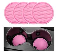 CHANGNIANFA 4 Pezzi Sottobicchieri per Auto per Ford Fiesta 8 (VIII) JH8 I 2017-2023 -, Sottobicchieri da Auto Spesso Sottobicchieri Car Coaster Portabicchieri Inserto Sottobicchieri,Pink