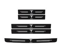 CHANGNIANFA 5 Pezzi Battitacco Adesivi Soglie Porte per Peugeot 308 CC I 2009-2011, Antiusura Soglia AntiGraffio Benvenuto Pedaliera Styling Accessori,Tesla-wh