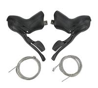 Changor 2 Leve Freno Cambio Bici da Strada, Leve Cambio 2x7 velocità in Lega di Alluminio con Impugnatura in PVC, Compatibili con Biciclette da Strada 7/8/9 velocità, Inclusi Cavi