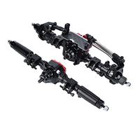 Changor Aggiornamento dello Sterzo Anteriore e Posteriore in Lega di Alluminio 1/10 RC per Asse RC Crawler Axial SCX10 II 90046 90047 e Rosso (#1)