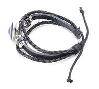 Changor Bracciale in Pelle con Occhio del Male Squisiti Gioielli con Perline da Uomo per Feste e Viaggi