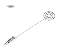 Changor Clip per Appunti da Tavolo da 10 Pezzi, Design Rotondo Argento, Porta Biglietti da Visita in Metallo Resistente per L'organizzazione della Scrivania, Acciaio di Alta qualità, Lunghezza 5,9