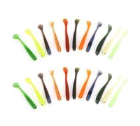 Changor Esche Artificiali da Pesca con Coda a T da 55 Mm, Design Morbido | PVC resistente, occhi tridimensionali, azione di nuoto realistica, colori vivaci