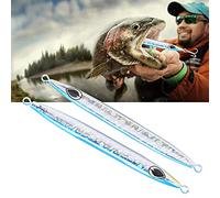 Changor Esche da Pesca con Piastra in Ferro Ad Affondamento Rapido Occhi 3D Design Durevole per la Pesca della Spigola in Metallo 16,5 Cm 1 Pezzo (Blu)