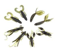 Changor Esche per la Pesca dei Gamberetti, Durevoli e Morbidi, Vermi Solidi, Texas Rig per gli Amanti della Pesca, 25 Pezzi in Silicone (Verde scuro)