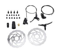 Changor Kit Freno a Disco Idraulico a 4 Pistoncini, Rotori per Mountain | 641N Freni a 4 Pistoncini, di Olio Minerale Pre-spurgato, Rotori da 160 Mm Inclusi, Adatto per 160-220 Mm