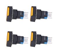 Changor Microinterruttore a Pulsante, Autobloccante in Ottone ABS da 16 | Resistenza agli urti, elevata stabilità, per fai da te, protezione del circuito, alimentazione 12V