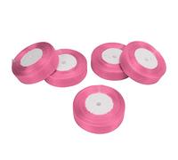 Changor Nastro Regalo Glitterato, Larghezza 2,5 Cm, 5 Rotoli (Rosa) | Materiale in poliestere, lucentezza , adatto per artigianato, decorazioni per feste