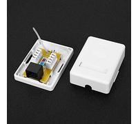Changor Scatola per Reti a Porta Singola CAT6 con Design Elegante per il Collegamento della Comunicazione tra L'attrezzatura e L'area di Lavoro, Scatola da 2 Pezzi RJ45-8P8C per Desktop, Materiale ABS