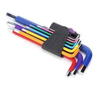 Changor Set di Chiavi a Bussola Esagonali Colorate con estremità Piatta in Acciaio 45# Resistente per la Manutenzione del Negozio 9 Pezzi da 1,5 Mm a 10 Mm