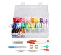 Changor Set di Filo da Ricamo da 50 Colori, Filo per Punto Croce con Kit da Cucito Completo Che Include Aghi, Forbici, Infila per Ricamo a Mano, Braccialetti Dell'amicizia