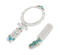 Changor Set di Pettini per Specchi Portatili vintage. Specchio per Trucco Pieghevole Dal Design Elegante del Castello con Pettine per Viaggi a Casa in Lega di Zinco