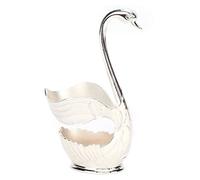 Changor Set di Stoviglie da caffè con Squisita Base a Forma di Cigno per Dessert e Bevande, Lega di Zinco, Bianco Argentato, 7 Pezzi (#11)