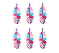 Changor Toppe Termoadesive con Piume Colorate, 6 Pezzi, per Coprire Imperfezioni, per Camicie, Borse, Cappelli Fai da Te, 5,8 Cm