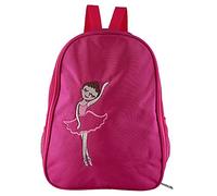 Changor Zaino da Danza Classica per Ragazze, Borsa Sportiva da Danza Ricamata per Bambini, Grande capacità con Cinghie Regolabili e Chiusura con Cerniera, Rosa Rosa Rossa (Rossa)