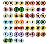 Changrongsheng 100 Pezzi Colorati Occhi di Vetro, Vetro Occhi di Animali, Vetro Occhi per artigianale Bambole, Cabochon Occhio di Dinosauro di Vetro, per Gatto Orsacchiotto Giocattoli gioielli, 12mm