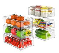 Changshengda Organizer per frigorifero, confezione da 6 (3 misure), impilabile, dispensa, congelatore, armadio, cassetto, senza BPA