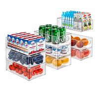 Changshengda Set di organizer per frigorifero, confezione da 9 (3 misure), minimalista, trasparente, organizer per dispensa, congelatore, armadio, cassetto, ufficio