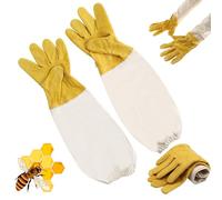 ChangTsing Children's Beekeeper gloves Soft Protective Kids Bee Keeping Gloves with Long Canvas Sleeve & Elastic Cuff for Visiting and Experiencing Giallo, M